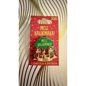 Disney Parks Disney 2015 Chip and Dale Mele Kalikimaka Holiday Pin NEW Limited